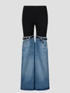 Coperni Hybrid Denim & Jersey Flared Pants