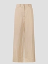 ALBERTA FERRETTI LINEN BLEND PALAZZO TROUSERS