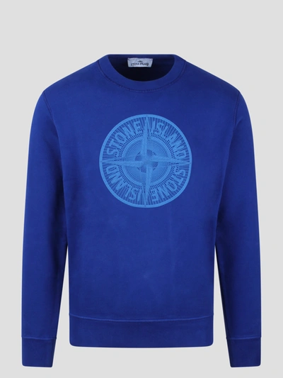 Stone Island Cotton Sweatshirt In Blue