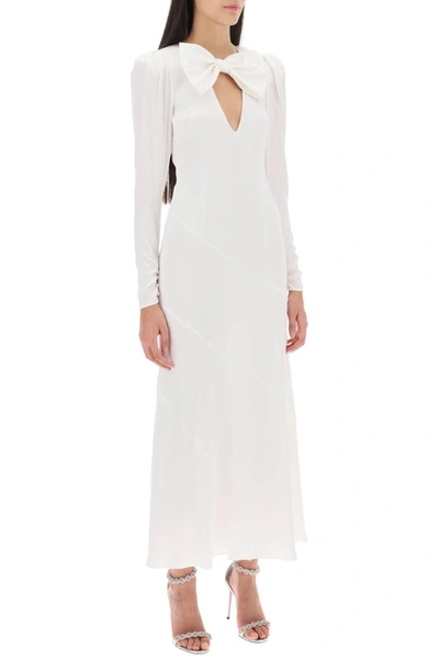 Alessandra Rich Bow Cutout Silk-satin Midi Dress In White