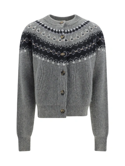 Khaite Michaela Cardigan In Sterling Multi