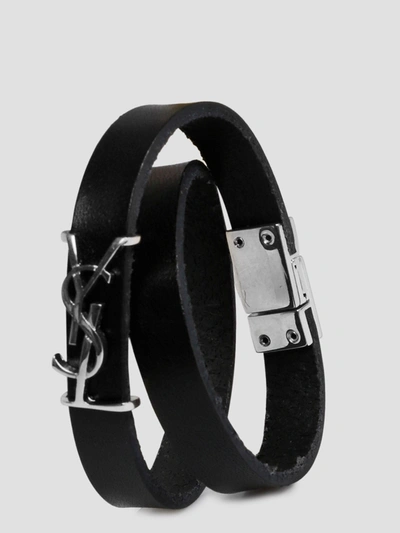 Saint Laurent Opyum Double Wrap Bracelet In Black