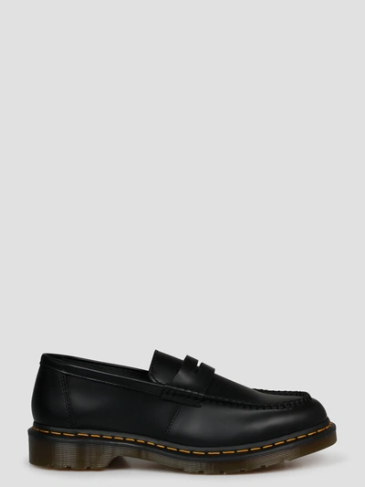 Dr. Martens Black Penton Loafers In Black Smooth