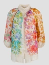 Zimmermann Raie Billow Floral-print Ramie Blouse