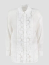 Zimmermann Raie Lace Flower Button-up Shirt