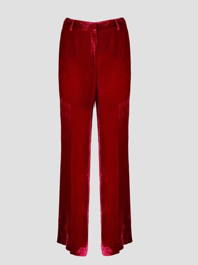 P.a.r.o.s.h Relur Velvet Trousers In Red