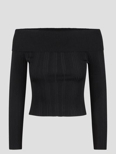 SELF-PORTRAIT RIBBED KNIT TOP