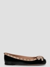 Valentino Rockstud Patent Ballerina Flat In Black