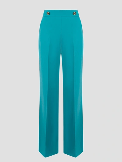Pinko Flared Buttoned Tailored Pants In Green