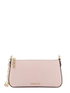 MICHAEL KORS LEATHER SHOULDER BAG WITH METAL LOGO