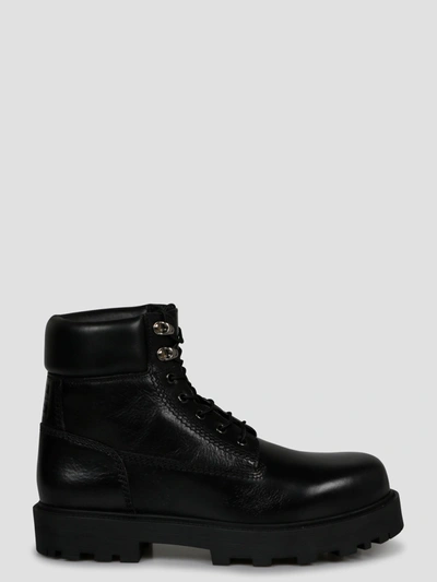 Givenchy Black Show Lace-up Boots In 001-black