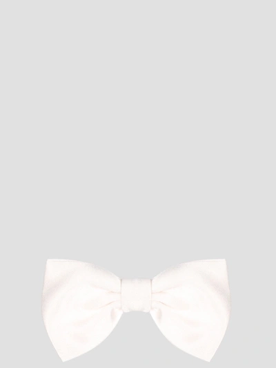 Tagliatore Silk Bow Tie In White