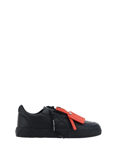 Off-white Low Vulcanized Sneakers In Black Blac