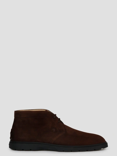 Tod's Suede Desert Boots In Brown