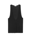 SAINT LAURENT SILK TANK TOP WITH MONOGRAM DETAIL