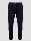 Herno Blue Mid-rise Regular Fit Straight Hem Trousers