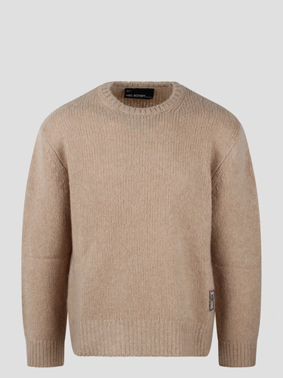 Neil Barrett Thunderbolt Patch Sweater In Brown