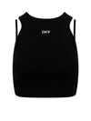 OFF-WHITE VISCOSE BLEND TOP WITH FRONTAL LOGO