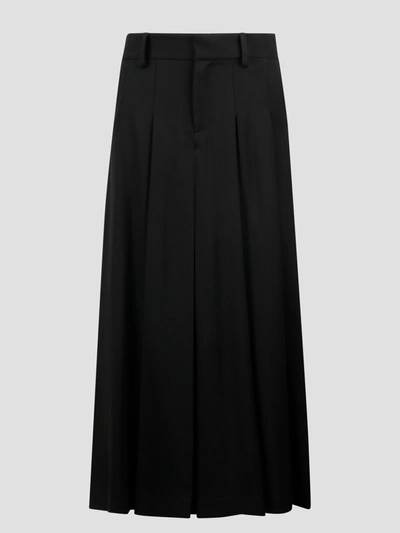 P.a.r.o.s.h Twill Pleated Skirt In Black