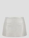 Courrèges Heritage Vinyl Mini Skirt Woman White In Cotton