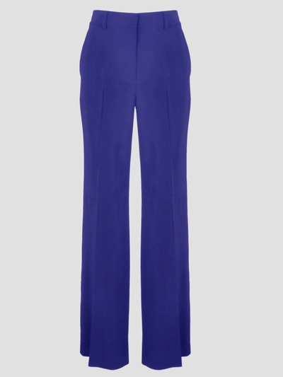 Alberta Ferretti Viscose Stretch Trousers In Blue