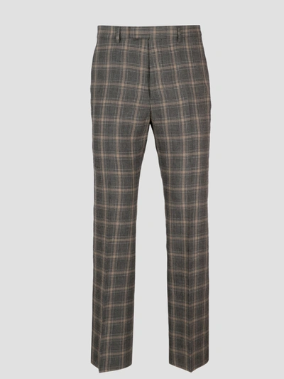 Gucci Wide Trousers In Prince Of Wales In Multicolor