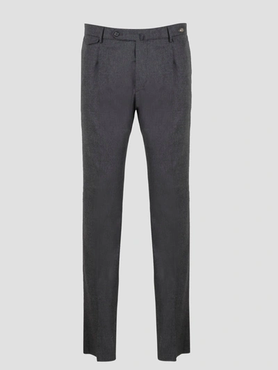 Tagliatore Tailored Flannel Pants In Grey