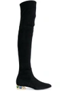 CASADEI EMBELLISHED HEEL TALL BOOTS,1T904H020GC90812178225