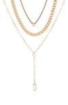 Guess Layered Necklace In Gold Tone