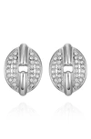 T Tahari Crystal Pavé Clip-on Earrings In Silvertone
