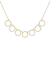 T TAHARI GOLDTONE SEVEN CIRCLE PENDANT NECKLACE