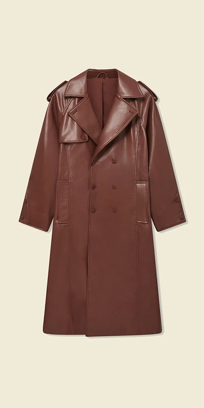 House Of Sunny Montague Trench Coat In Brown