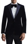 Reiss Ace Velvet Tuxedo Jacket In Navy