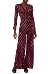 DIANE VON FURSTENBERG DIANE VON FURSTENBERG ROSE MARIE PRINT TIE WAIST LONG SLEEVE JUMPSUIT