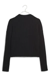 Madewell Mock Neck Crop Sweater In True Black