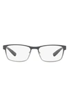 Prada 55mm Rectangular Optical Glasses In Gradient Grey