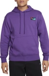 Nike Men's Club Fleece Patch Pullover Hoodie In Purple