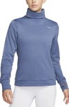 Nike Swift Dri-fit Element Half Zip Long Sleeve Top In Reflective Silver-blue