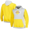 FANATICS FANATICS BRANDED GOLD/SILVER LOS ANGELES LAKERS BIG & TALL PRIMARY ARCTIC PULLOVER HOODIE