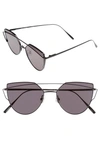 GENTLE MONSTER LOVE PUNCH 55MM TITANIUM AVIATOR SUNGLASSES - MATTE BLACK,LOVEPUNCH-032 2M