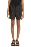 Moncler High-waisted Drawstring Shorts In 999 Black