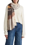Vince Camuto Plaid Wrap Scarf In Neutral Multi