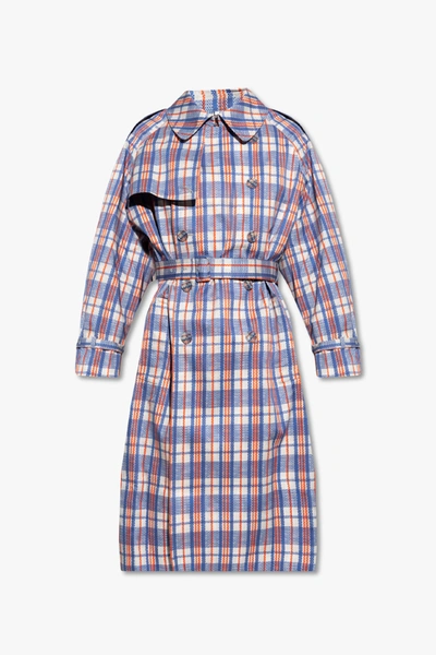 Vetements Barbes Trench Coat In Blue