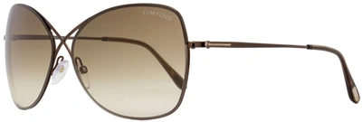 Tom Ford Women's Butterfly Sunglasses Tf250 Colette 48f Shiny Dark Brown 63mm In Multi