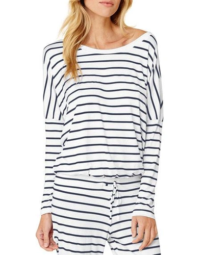 Eberjey Striped Slouchy Lounge Tee In Multi Pattern