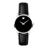 MOVADO WOMEN'S 0607317 BLACK LEATHER BLACK DIAL MUSEUM WATCH
