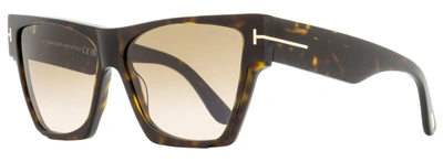 Tom Ford Women's Geometric Sunglasses Tf942 Dove 52k Dark Havana 59mm In Multi