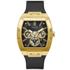 Guess Men's Multi-function Black Denim Or Silicone Watch 42mm In Black