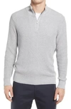 The Normal Brand Waffle Knit Quarter Zip Pullover In Grey
