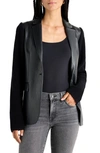 Splendid Adina Mixed Media Faux Leather Blazer In Black